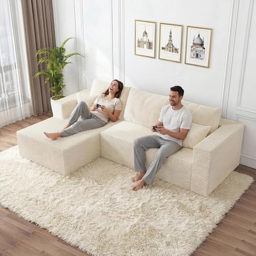 92.5" Modular Sectional Sofa, L-Shaped Cloud Couch - Image 6