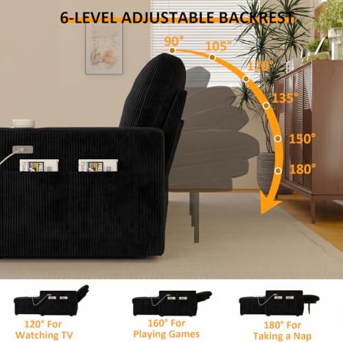 63 Inch Sleeper Sofa Bed, 3 in 1 Pull Out Couch Bed - Image 4