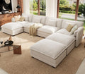 ELUCHANG 150" U Shaped Cloud Couch Sectional, Comfy Cloud Modular Sofa by ELUCHANG