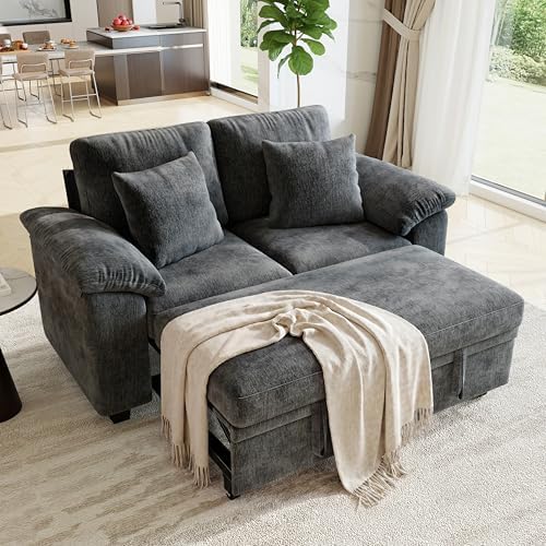 WorthFurni 61” Pull Out Couch, 2 in 1 Sleeper Sofa Bed by WorthFurni