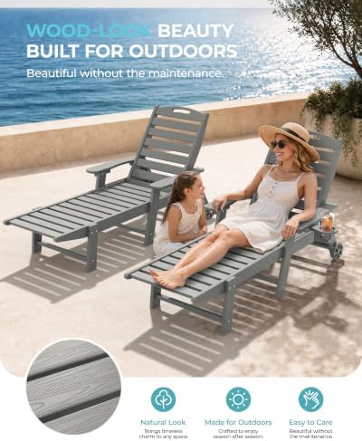 Ciokea Lounge Chair Outdoor Set of 6, Oversized Chaise Lounge Chair - Image 3