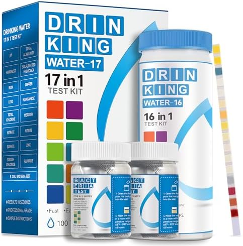 AAwipes Drinking Water Test Strips 17-in-1 100 Strips + 2 Bacteria Tester Kits by AAWipes