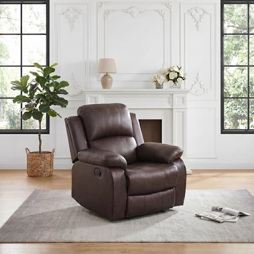 Leather Recliner Chair, a Manual Recliner 1 Seat, Living Room Reclining Sofa by BrisaNube