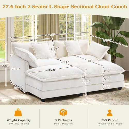 Hanherry Modular Sectional Sofa, Cloud Couch - Image 5