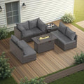 Patio Furniture Set with Fire Pit Table by PHONJOROO