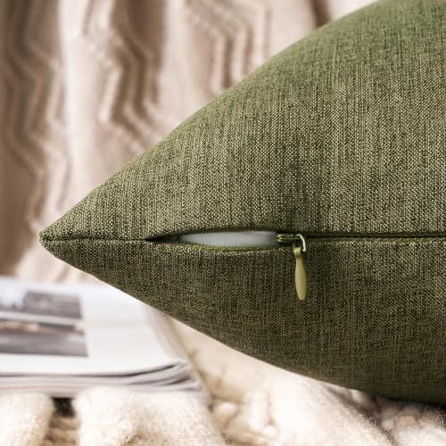 MIULEE Decorative Outdoor Pillow Covers Waterproof 16x16 Olive Green - Image 2