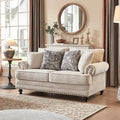 Modern Farmhouse Loveseat Sofa, Chenille Upholstery by FaratiHome