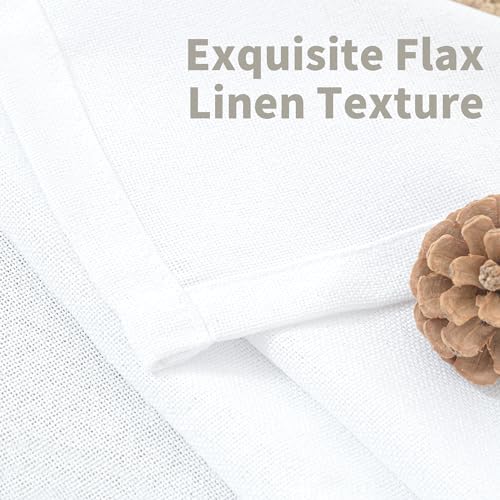 YoungsTex White Linen Kitchen Window Curtains 36 Inch Length Over Sink - Image 5