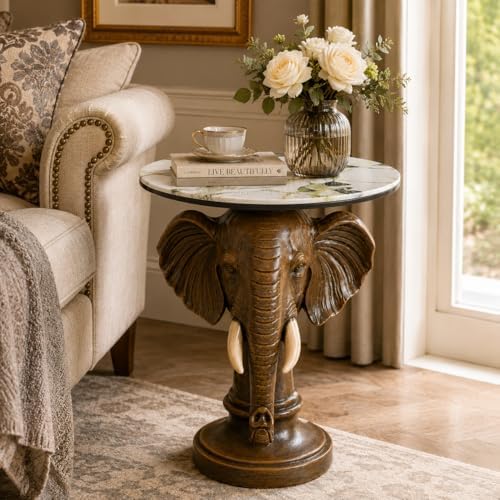 Elephant Head Accent End Table, Side Table - Image 5