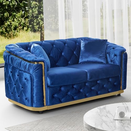 62.5" Velvet Chesterfield Sofa by DAMAIFROMFURNITURE