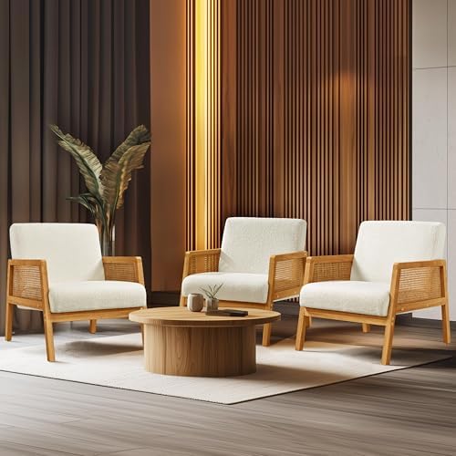 Yaheetech Rattan Accent Chairs Set of 2, Boho Vintage Armchairs - Image 2