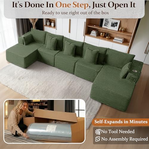 168" Cloud Sectional Couch, Comfort U Shaped Sofa - Image 3