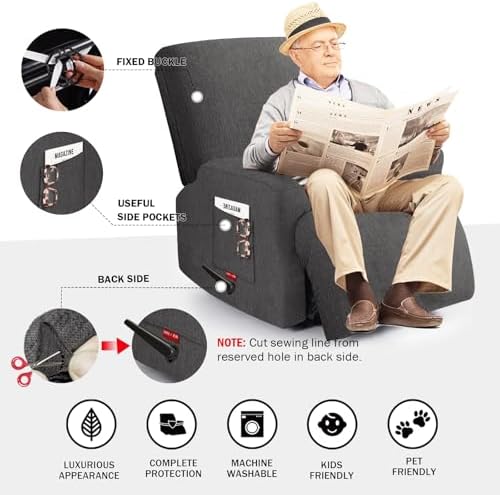 3 Pieces Stretch Recliner Chair Covers - Image 2