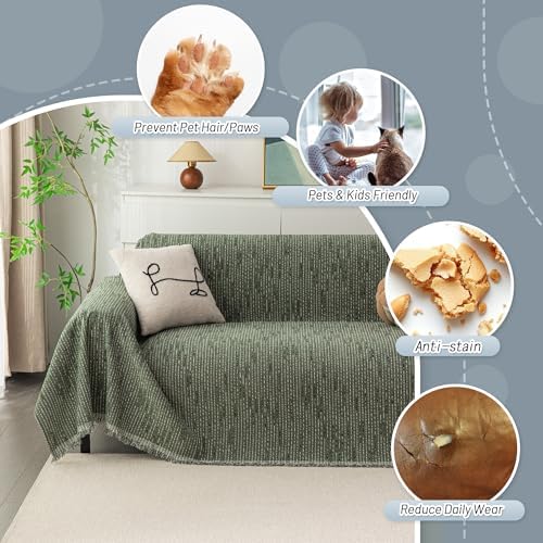 MYSKY HOME Couch Covers for 2 Cushion Couch Sofa, Chenille L Shape Sectional - Image 3