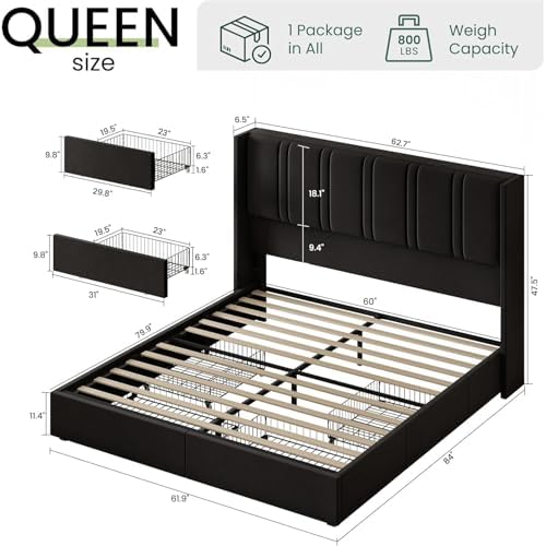 LARMACE Queen Upholstered Bed Frame - Image 2
