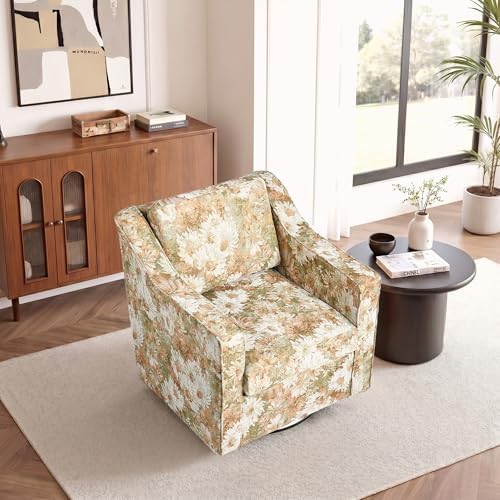 Swivel Accent Chair, Fabric Armchair - Image 4