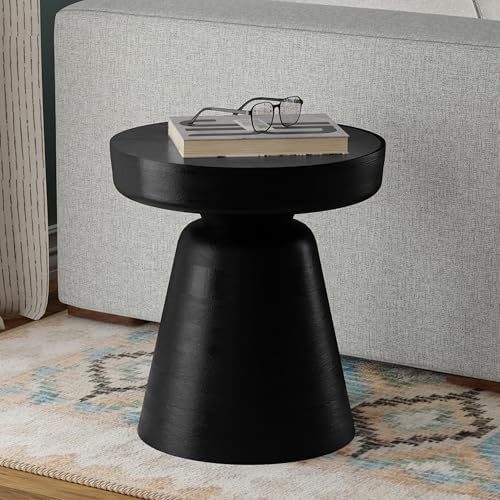 SIMPLIHOME Robbie 16" Wide Solid Wood Rectangular End Table in Black - Image 2