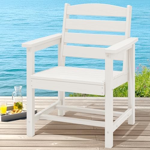SERWALL Outdoor HDPE Dining Chairs Set of 2 - Image 2
