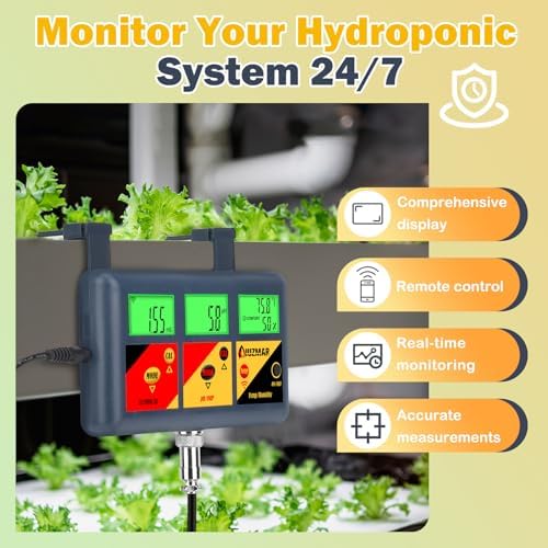 UIUZMAR pH EC Meter for Hydroponics 7 in 1 pH EC PPM CF ORP Temp Humidity - Image 4