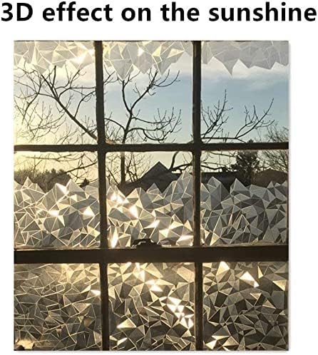 Niviy 3D No Glue Static Cling Window Films Privacy Cut Glass Window Sticker for Bathroom Office Kitchen Window Decor 29.5"x 78.7"