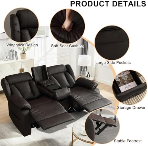70.1"Loveseat Recliner Sofa, RV Couch Reclining Loveseat - Image 6