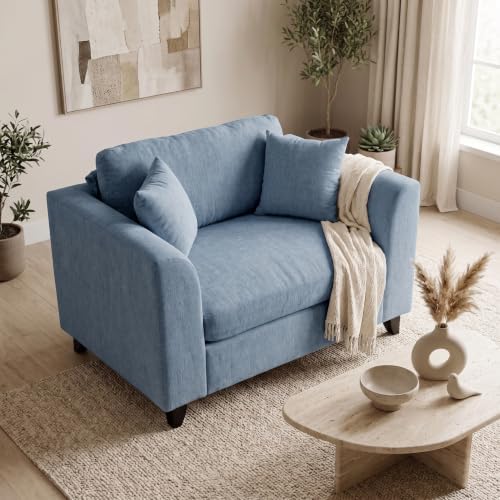 ERYE 46.9" Chenille Upholstered Accent Chair Wide Seat - Image 2
