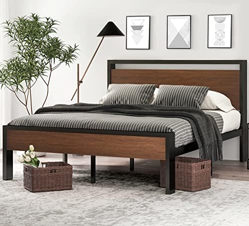 SHA CERLIN 14 Inch Full Size Metal Platform Bed Frame by SHACERLIN