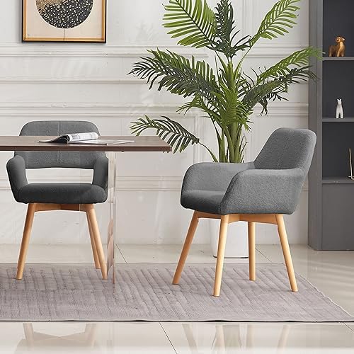 Mid Century Modern Dining Chairs Set of 2 & 4 & 6 Comfy Accent Chair - Image 2