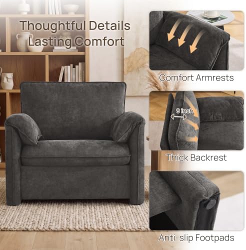 Oversized Accent Chair, Comfy Reading Chair, Armchair - Image 4
