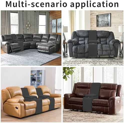 Easy-Going 2-Piece Recliner Console Cover Dark Gray - Image 2