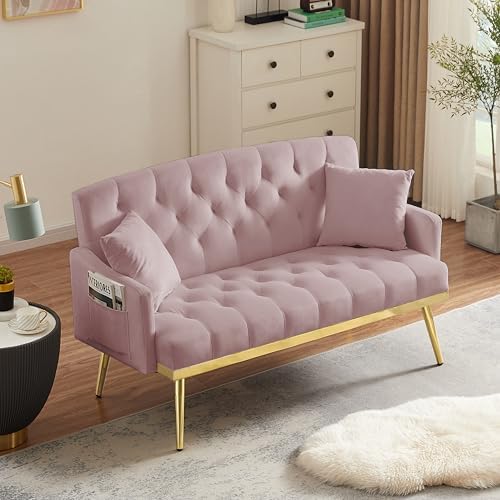 hansones 55-Inch Modern Velvet Loveseat Sofa - Image 3