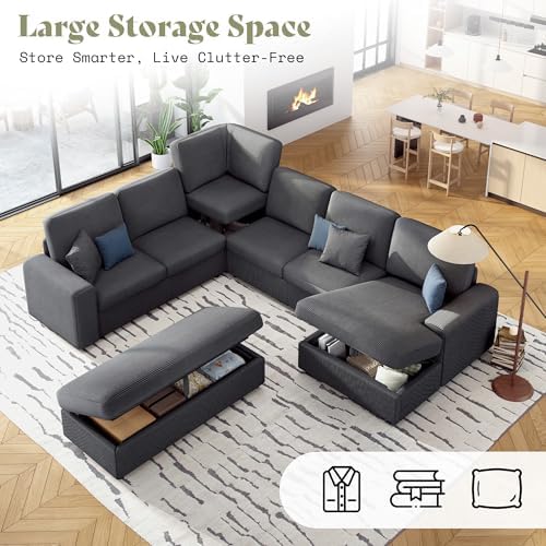 130" Sectional Couches for Living Room, Modular Sectional Sofa - Image 4