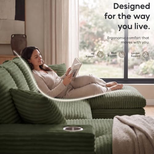 120" Modular Sectional Sofa, U-Shape Boneless Couch - Image 3