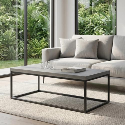 CENSI 47-Inch Grey Marble Accent Coffee Table/Center Table by CENSIFURNITURE