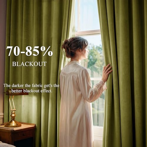 StangH Olive Green Velvet Luxury Drapes - Image 3