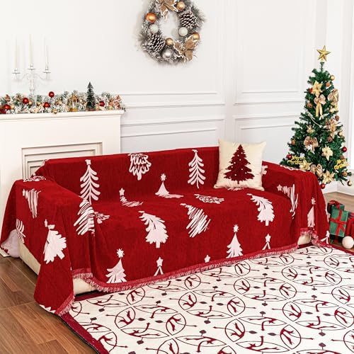 MYSKY HOME 71X102 inches Chair Christmas Couch Cover, Sectional Sofa Covers by MYSKYHOME
