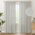 YoungsTex Light Grey Linen Semi Sheer Curtains 84 Inch Length 2 Panels by YoungsTex