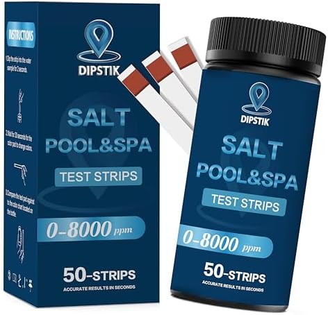 Saltwater Pool Test Strips, 0-8000 ppm, Salt Test Strips Kit by DIPSTIK