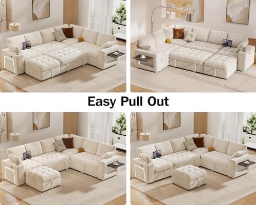 Vipbear 111" Modular Sectional Sleeper Sofa - Image 6