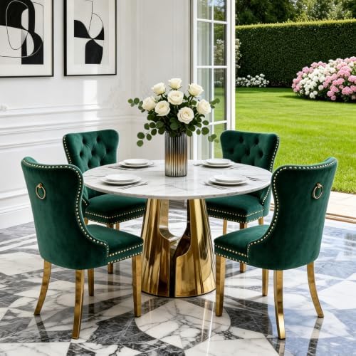 45” Round Dining Table Set For 4, Kitchen Table by Unknown