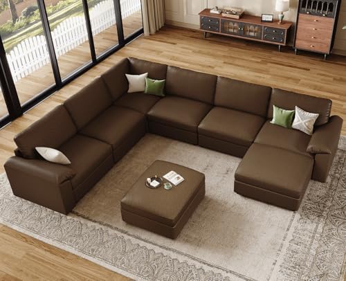 EASE MOOSE Sectional Couches for Living Room, Modular Sofa, Deep Brown - Image 3