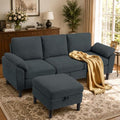 80" L Shaped Couch with Storage, Small Sectional Couches by Portaforta