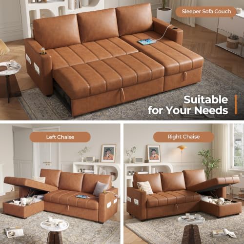 COPIAE 89 inch L-Shaped Sectional Sofa Sleeper - Image 4