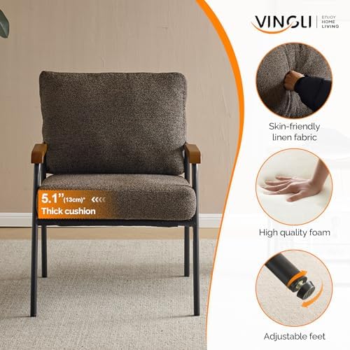 VINGLI Mid-Century Modern Accent Armchiars Set of 2 - Image 4