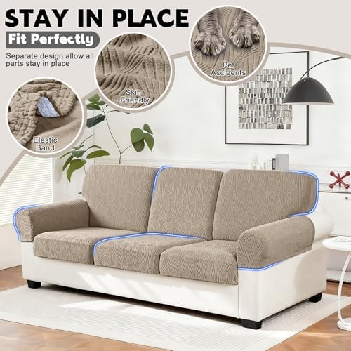 VANSOFY Stretch Couch Cushion Covers - Image 4