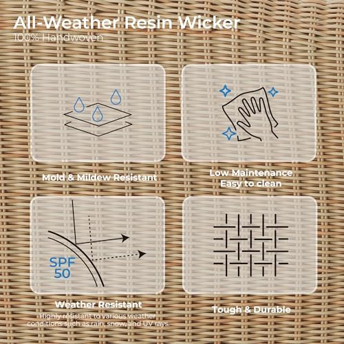 CHITA 3-Pieces Patio Wicker Bistro Set, Outdoor Furniture Set - Image 5
