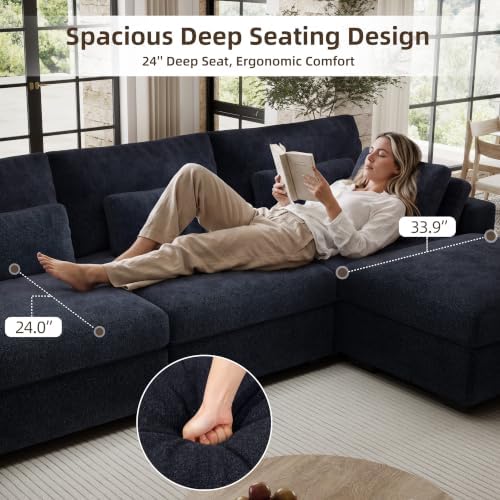 WorthFurni 113.4'' Modular Sectional Sofa, L Shaped Oversized Extra Deep Couches - Image 3