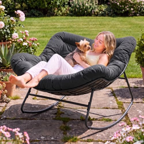 Papasan Rocking Chair, Oversized Outdoor Egg Chair by Dovov