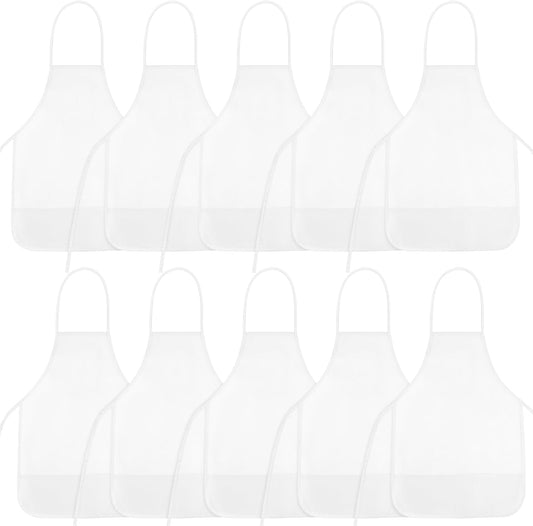 NACHLYNN 10/20/30 Pcs Kids Painting Apron Kid Art Aprons Toddler Paint Apron Smock with 2 Pockets for Cooking Painting Craft