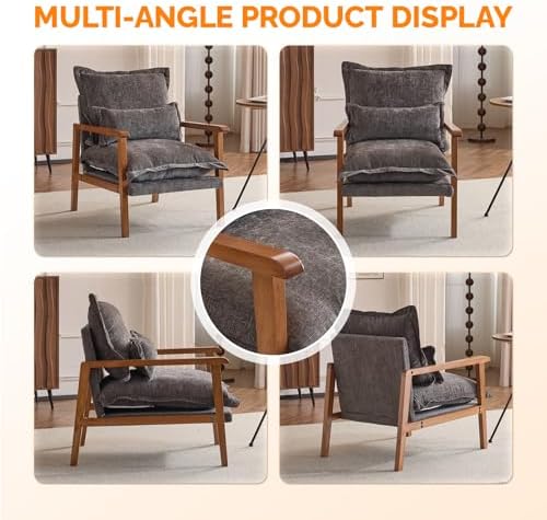 VINGLI Mid-Century Modern Cloud Accent Armchairs Set of 2 - Image 3
